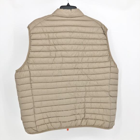 Save the Duck Womens Giga 16 Puffer Vest XXL Dune Beige Full Zip Mock Neck NWT - Picture 3 of 8